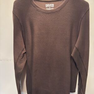 Duluth Trading Co Chocolate Brown Knit Shirt
